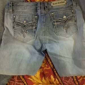 Women's Blue Embellished Jeans